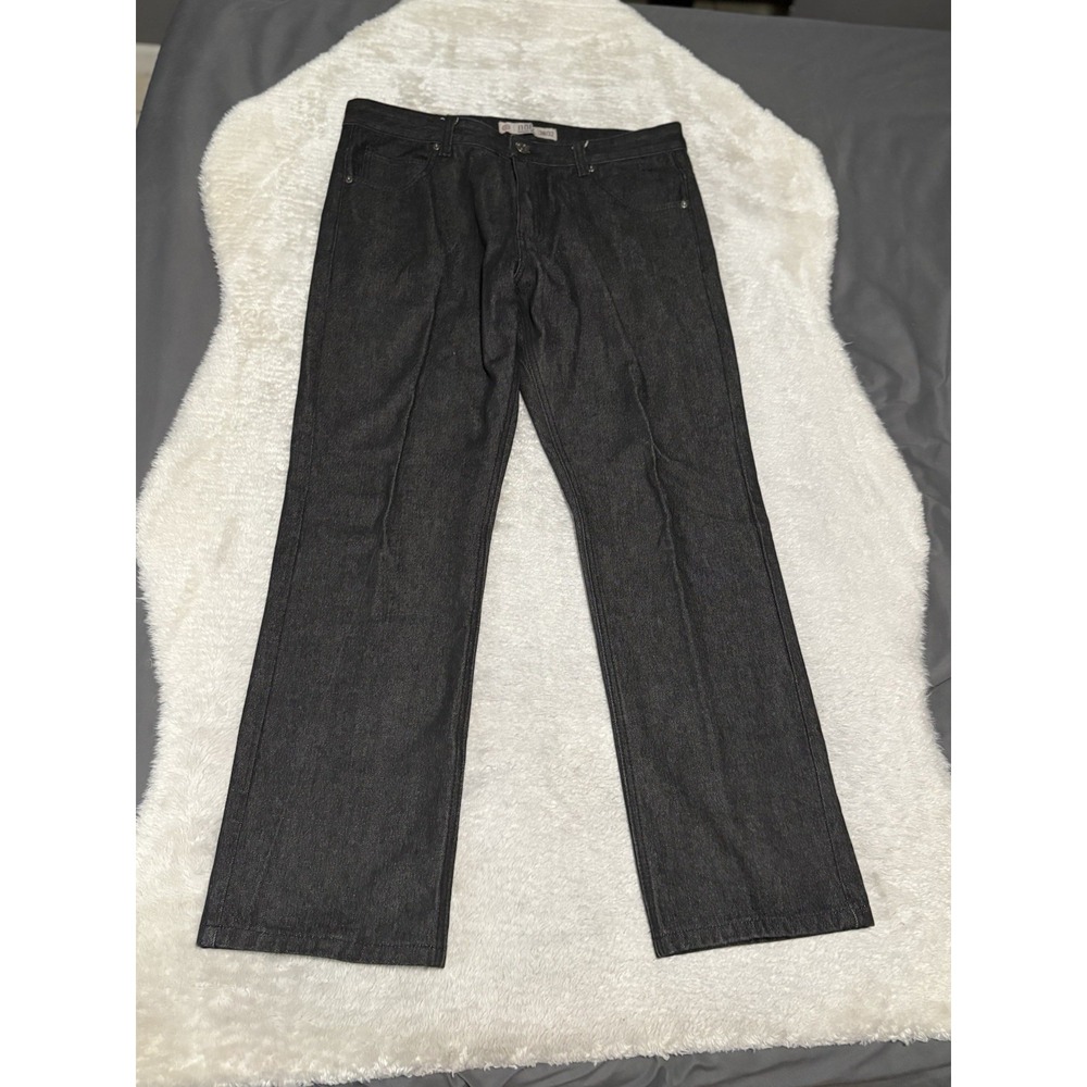 Noiz Mens Black Denim Straight Jeans Y2K Pants Size‎ 38x32